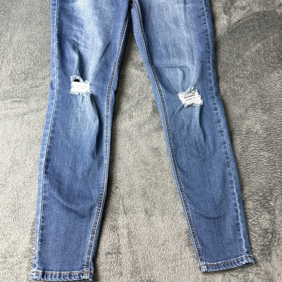 Kensie Effortless Ankle Mid Rise Distressed Blue Wash Skinny Jeans Size 6/28 - Picture 12 of 13